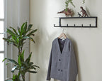 HAKU Möbel Wandgarderobe aus Metall in Schwarz B 30-60 cm H 10-25 cm, 60 x 8 cm, H 10 cm