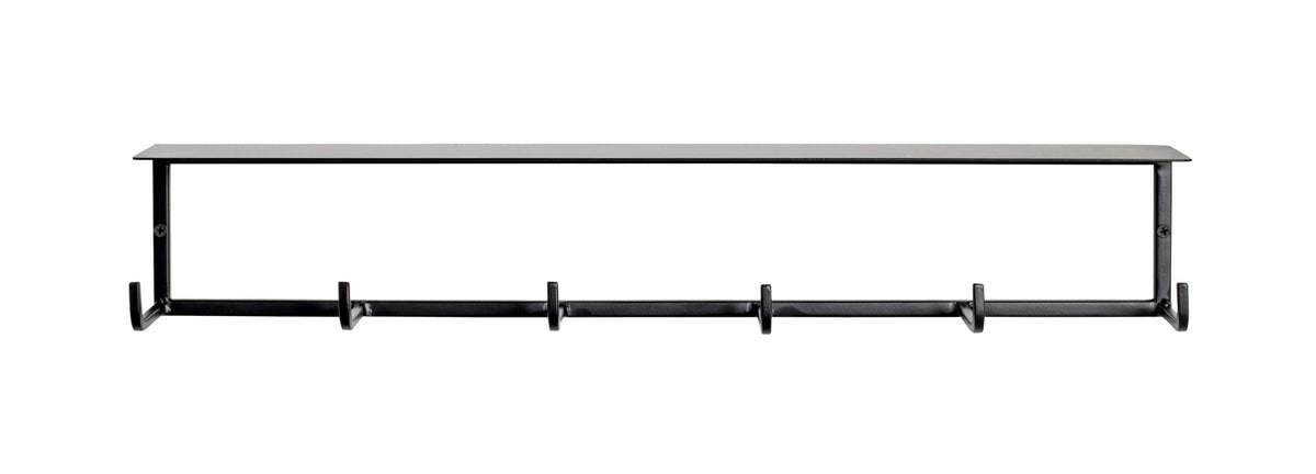 HAKU Möbel Wandgarderobe aus Metall in Schwarz B 30-60 cm H 10-25 cm, 60 x 8 cm, H 10 cm