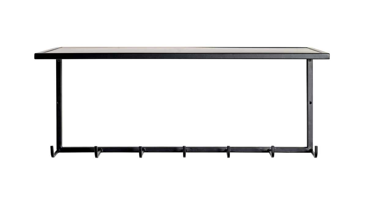 HAKU Möbel Wandgarderobe aus Metall in Schwarz B 30-60 cm H 10-25 cm, 60 x 25 cm, H 25 cm