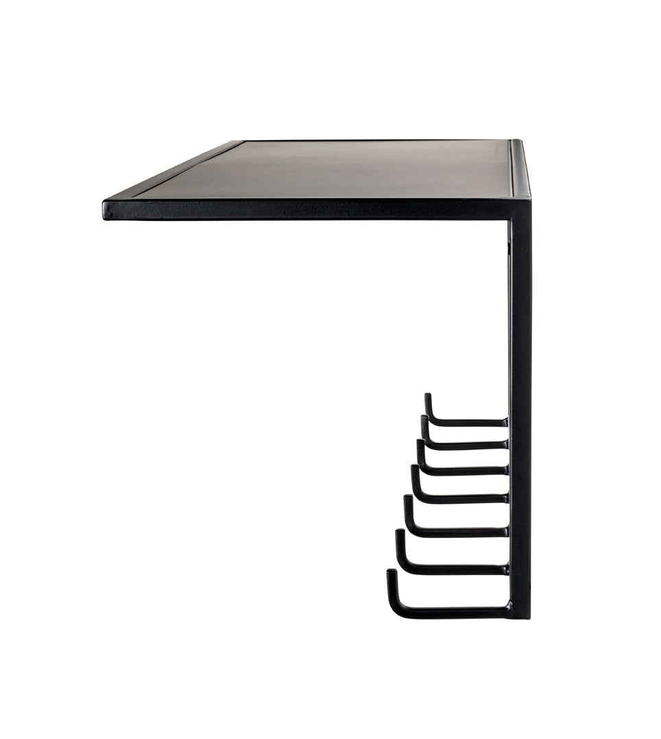 HAKU Möbel Wandgarderobe aus Metall in Schwarz B 30-60 cm H 10-25 cm, 60 x 25 cm, H 25 cm