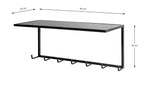 HAKU Möbel Wandgarderobe aus Metall in Schwarz B 30-60 cm H 10-25 cm, 60 x 25 cm, H 25 cm