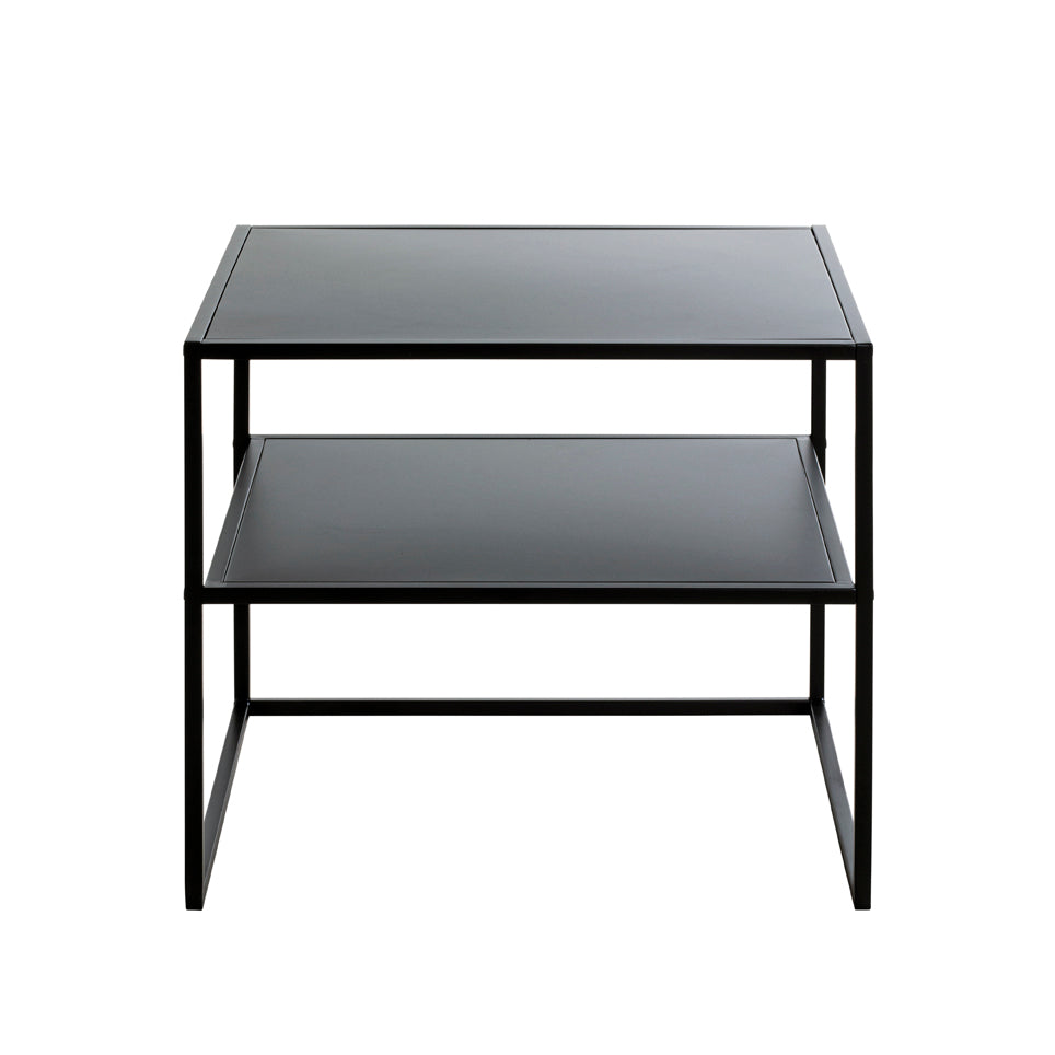 HAKU Möbel Beistelltisch aus Metall auf Kufen in Schwarz 50 x 40 x 45 cm