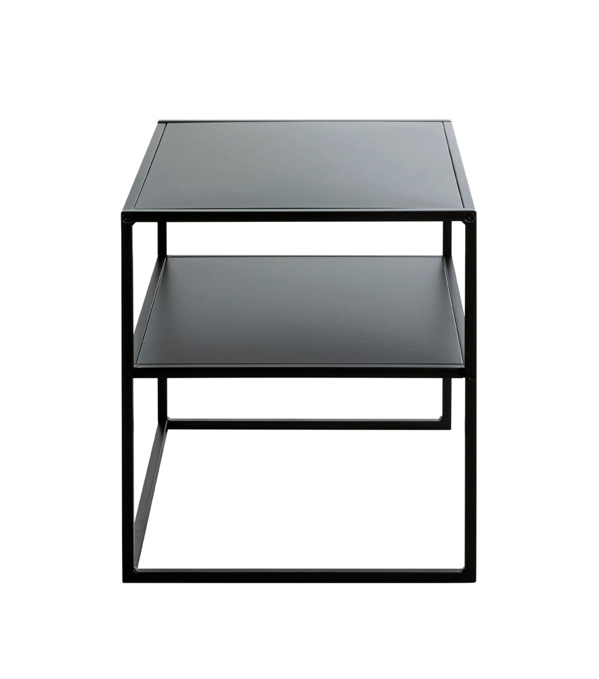 HAKU Möbel Beistelltisch aus Metall auf Kufen in Schwarz 50 x 40 x 45 cm