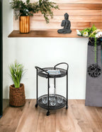 HAKU Möbel Servierwagen aus Metall in Schwarz 51 x 42 x 71 cm