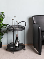 HAKU Möbel Servierwagen aus Metall in Schwarz 51 x 42 x 71 cm