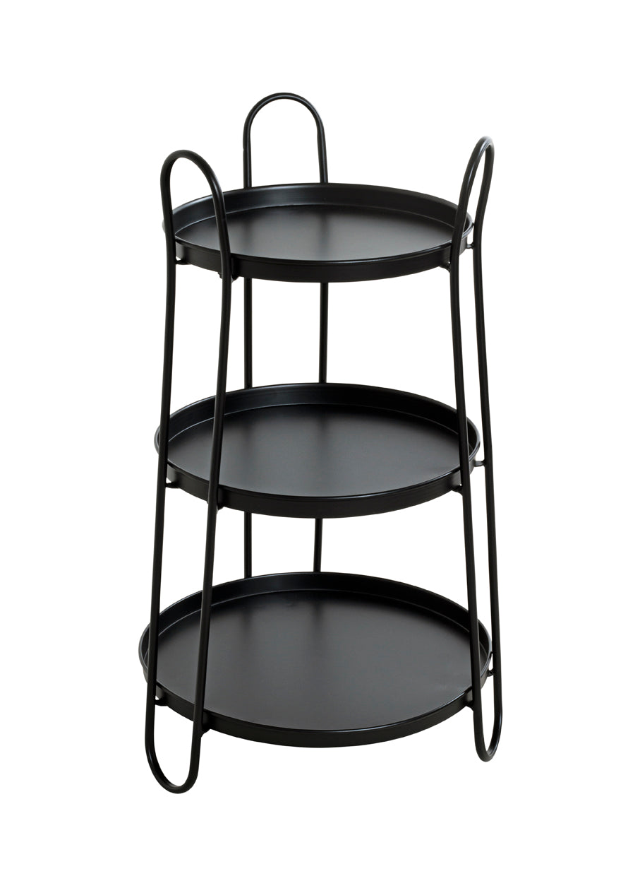 HAKU Möbel Beistelltisch aus Metall Haarnadelbeine in Schwarz 43 x 72 cm