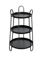 HAKU Möbel Beistelltisch aus Metall Haarnadelbeine in Schwarz 43 x 72 cm