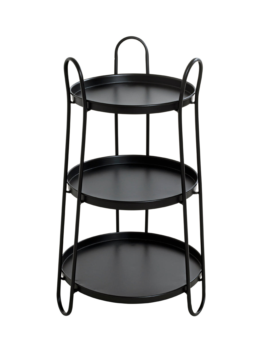 HAKU Möbel Beistelltisch aus Metall Haarnadelbeine in Schwarz 43 x 72 cm