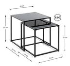 HAKU Möbel Beistelltisch aus Metall mit Glas in Schwarz