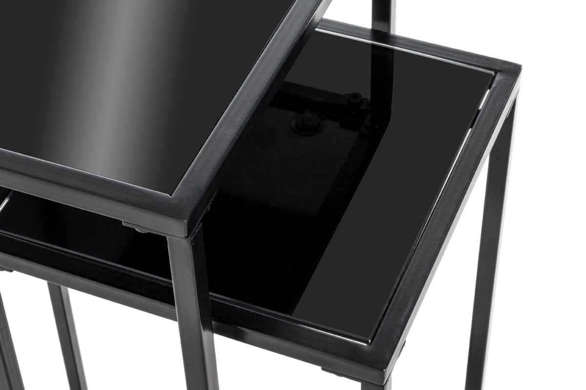 HAKU Möbel Blumensäule aus Metall mit Glas in Schwarz