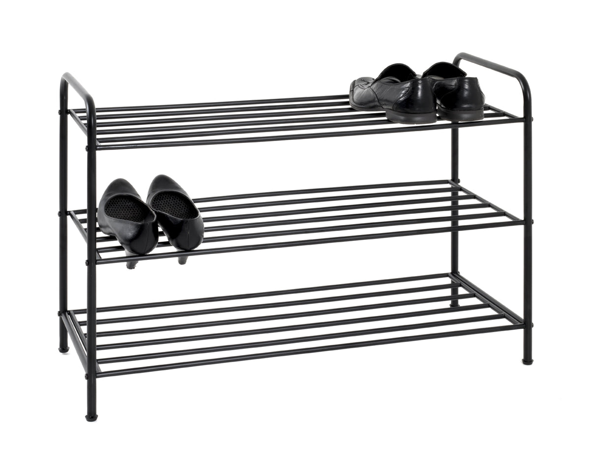 HAKU Möbel Schuhregal aus Metall Füsse höhenverstellbar in Schwarz, 83 x 35 cm, H 58 cm