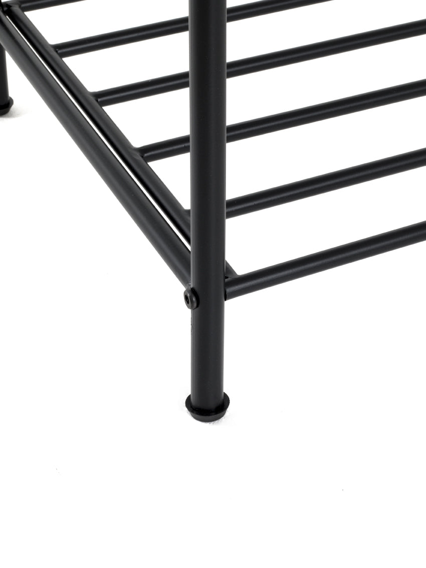 HAKU Möbel Schuhregal aus Metall Füsse höhenverstellbar in Schwarz, 83 x 35 cm, H 78 cm