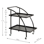 HAKU Möbel Servierwagen aus Metall in Schwarz 68 x 42 x 71 cm