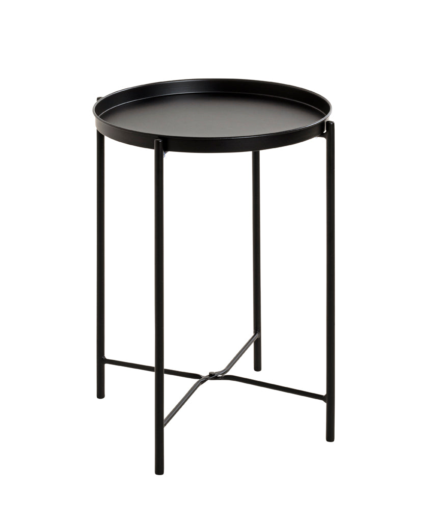 HAKU Möbel Beistelltisch aus Metall X-Gestell 39 x 50 cm in Schwarz