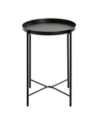 HAKU Möbel Beistelltisch aus Metall X-Gestell 39 x 50 cm in Schwarz