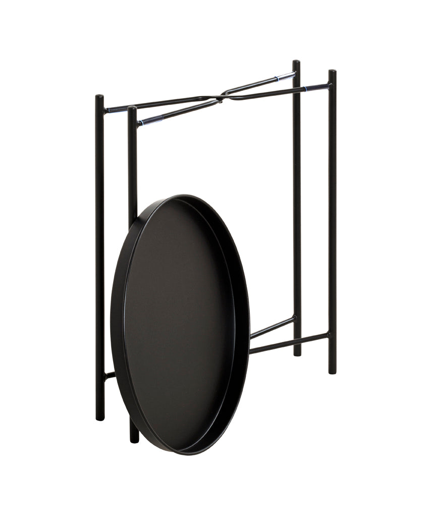 HAKU Möbel Beistelltisch aus Metall X-Gestell 39 x 50 cm in Schwarz
