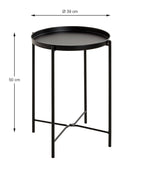 HAKU Möbel Beistelltisch aus Metall X-Gestell 39 x 50 cm in Schwarz