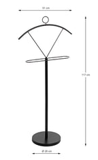 HAKU Möbel Herrendiener aus Metall in Schwarz 51 x 28 x 117 cm
