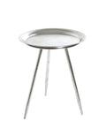 HAKU Möbel Beistelltisch aus Metall in Silber H 47-54 cm Ø 38-44 cm, Ø 38 cm, H 47 cm