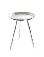 HAKU Möbel Beistelltisch aus Metall in Silber H 47-54 cm Ø 38-44 cm, Ø 38 cm, H 47 cm