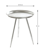 HAKU Möbel Beistelltisch aus Metall in Silber H 47-54 cm Ø 38-44 cm, Ø 44 cm, H 54 cm