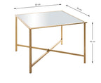 HAKU Möbel Beistelltisch aus Metall mit Spiegel in Gold 60 x 60 x 45 cm