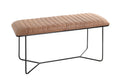 HAKU Möbel Bank aus Leder gepolstert in Braun 100 x 38 x 48 cm