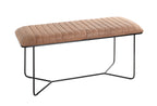 HAKU Möbel Bank aus Leder gepolstert in Braun 100 x 38 x 48 cm