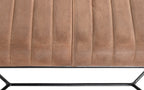 HAKU Möbel Bank aus Leder gepolstert in Braun 100 x 38 x 48 cm