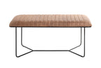 HAKU Möbel Bank aus Leder gepolstert in Braun 100 x 38 x 48 cm