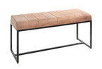 HAKU Möbel Bank aus Leder gepolstert in Braun B 100-150 cm H 48 cm, 100 x 38 cm, H 48 cm