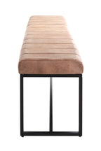 HAKU Möbel Bank aus Leder gepolstert in Braun B 100-150 cm H 48 cm, 150 x 38 cm, H 48 cm