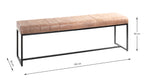 HAKU Möbel Bank aus Leder gepolstert in Braun B 100-150 cm H 48 cm, 150 x 38 cm, H 48 cm