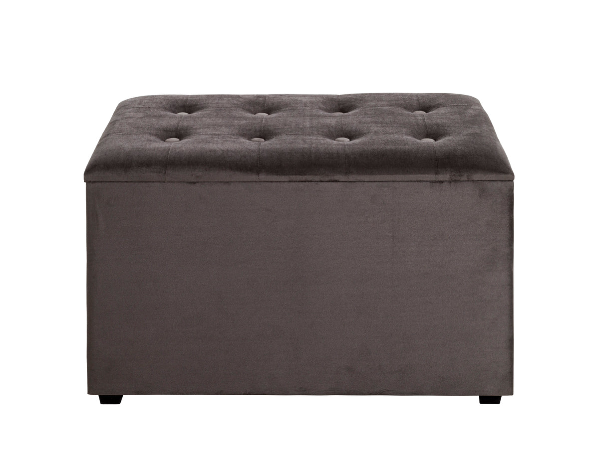 HAKU Möbel Sitztruhe aus Textil gepolstert in Anthrazit 65 x 40 x 42 cm