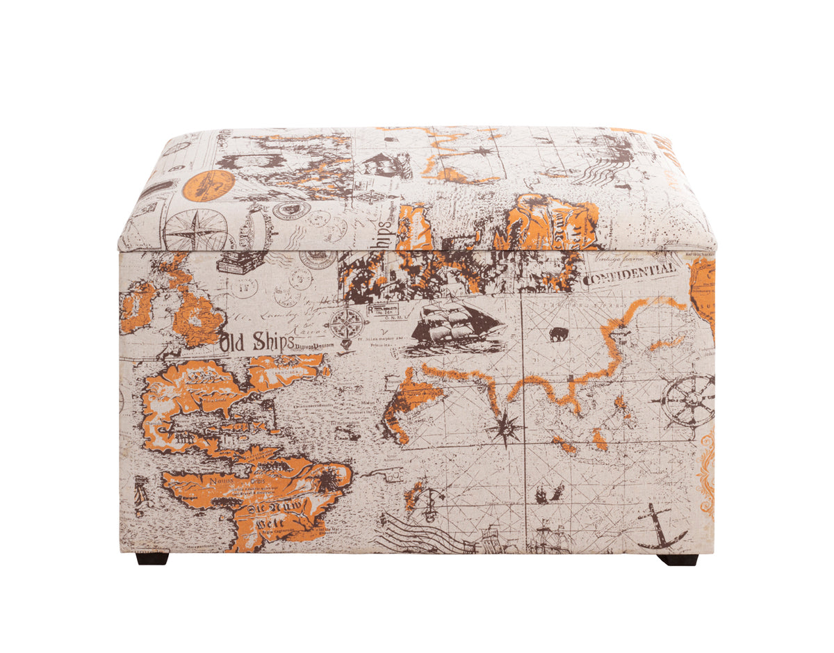 HAKU Möbel Sitztruhe aus Textil gepolstert in Beige