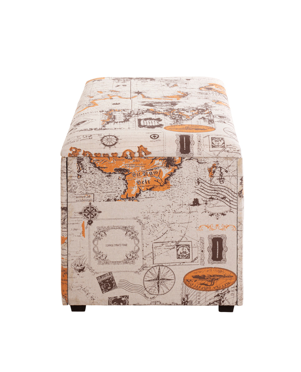 HAKU Möbel Sitztruhe aus Textil gepolstert in Beige