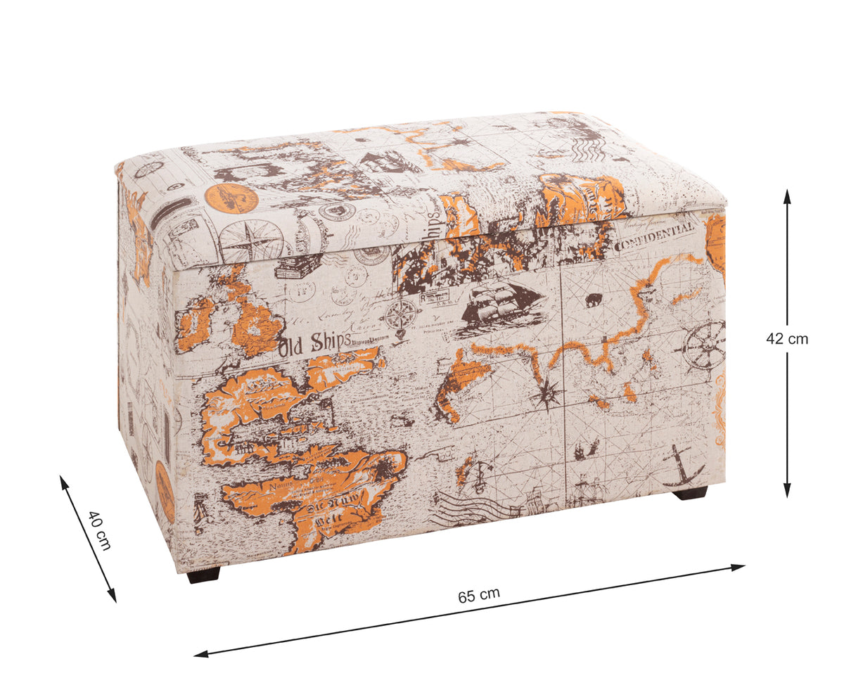 HAKU Möbel Sitztruhe aus Textil gepolstert in Beige