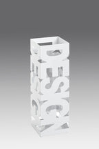 HAKU Möbel Schirmständer aus Metall Motiv Schriftzug in Weiss
