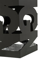 HAKU Möbel Schirmständer aus Metall Motiv Schriftzug in Schwarz