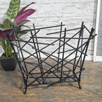 HAKU Möbel Zeitungsständer aus Metall in Schwarz 47 x 20 x 39 cm