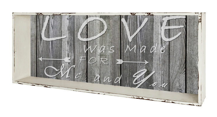 HAKU Möbel Wandregal aus MDF Motiv Schriftzug in Weiss, 76 x 12 cm, H 30 cm
