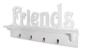 HAKU Möbel Wandgarderobe aus MDF Motiv Schriftzug in Weiss 60 x 9 x 30 cm