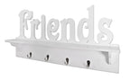 HAKU Möbel Wandgarderobe aus MDF Motiv Schriftzug in Weiss 60 x 9 x 30 cm