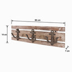 HAKU Möbel Garderobenleiste aus Massivholz in Braun B 36-66 cm H 14 cm, 50 x 7 cm, H 14 cm