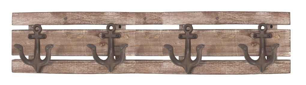 HAKU Möbel Garderobenleiste aus Massivholz in Braun B 36-66 cm H 14 cm, 66 x 7 cm, H 14 cm