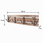 HAKU Möbel Garderobenleiste aus Massivholz in Braun B 36-66 cm H 14 cm, 66 x 7 cm, H 14 cm