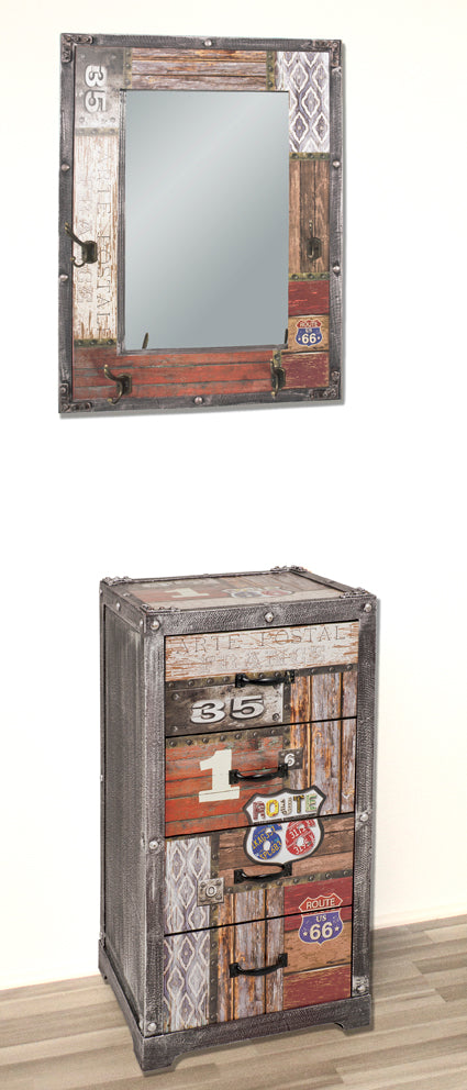 HAKU Möbel Wandgarderobe aus MDF Motiv Schriftzug in Braun 55 x 8 x 75 cm