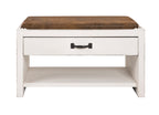 HAKU Möbel Schuhbank aus MDF gepolstert in Weiss 72 x 38 x 42 cm