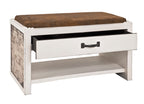 HAKU Möbel Schuhbank aus MDF gepolstert in Weiss 72 x 38 x 42 cm