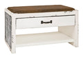 HAKU Möbel Schuhbank aus MDF gepolstert in Weiss 72 x 38 x 42 cm